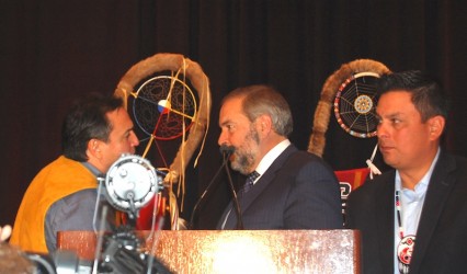 AFN National Chief Perry Bellegarde with NDP leader Thomas Mulcair