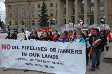 Pipeline protest at Alberta Legislature in Edmonton