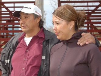 Percy Potts and sister Eva Potts on Alexis Nakota Sioux Nation 