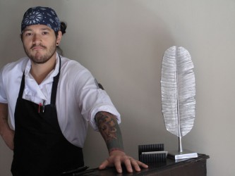 Erin Joseph Bear Robe works his magic in his new restaurant Keriwa Café