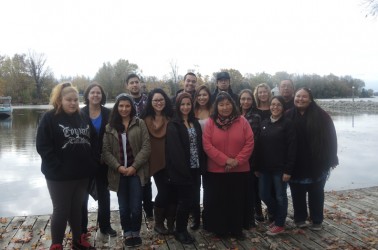 Youth of nine friendship centres gathered with Elder Josephine Mandamin for the 