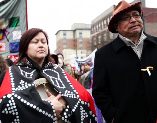 Shelley Joseph of Reconciliation Canada and Steven Point (right), 