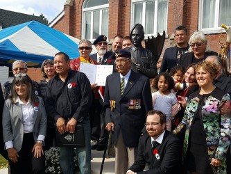 Unveiling of the monument to Second World War hero Charles Henry Byce