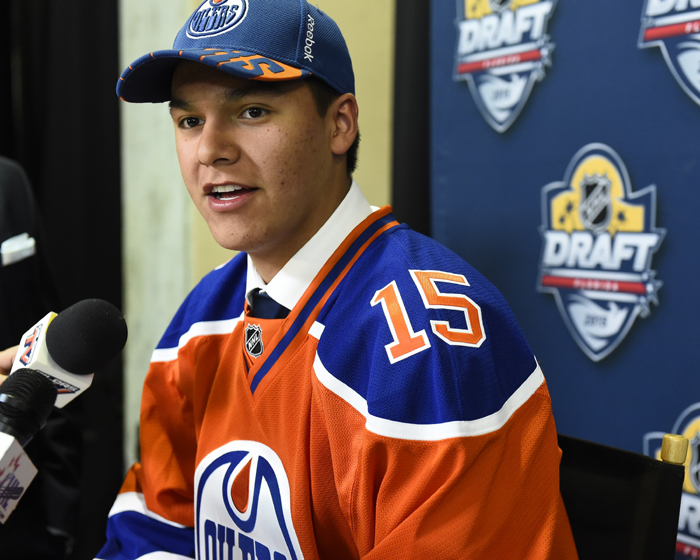 Elder in the Making - Oilers defenseman Ethan Bear is honouring his  Indigenous heritage by wearing a jersey featuring Cree syllabics on his  name bar. “I feel like I will be wearing