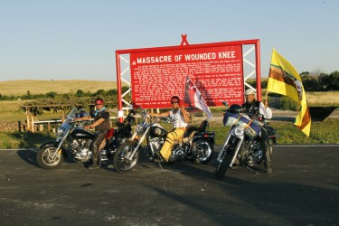 Canadians participating in the Wounded Knee Memorial Motorcycle Run