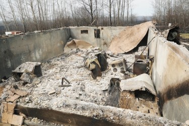 Aftermath of fires at Paul Band