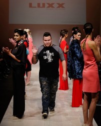 Designer Derek Jagodzinsky shows off his latest line in Luxx ready-to-wear cloth