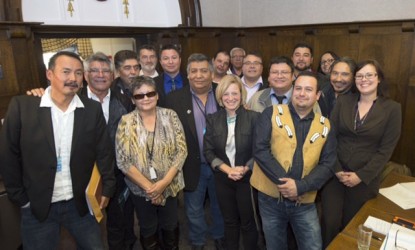 Premier Rachel Notley and Aboriginal relations minister Kathleen Ganley meet wit