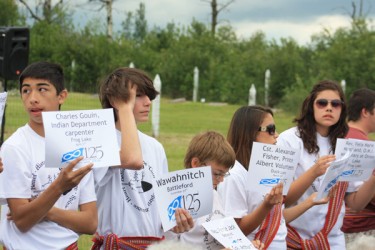 At the 125th Batoche commemoration on July 18, First Nations and Métis descenden