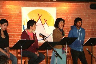 (From left) Dawn Dumont, Michaela Washburn, Tara Beagan and Telly James perform 