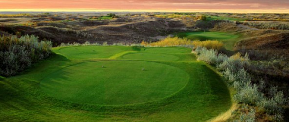 The signature print: rolling hills of Dakota Dunes Golf Links. 