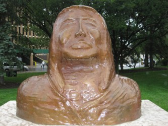 Two statues of Chief Payepot were unveiled