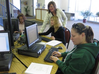 Students at the Saskatchewan Institute of Indian Technologies Regina campus move