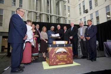 Truth and Reconciliation Commission Chair Justice Murray Sinclair (centre left) 