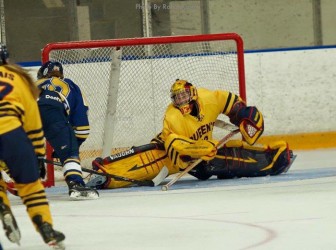 Caitlyn Lahonen in goal