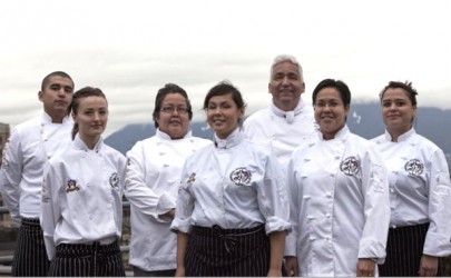 Chef and team manager Ben Genaille (third from right) with students from the Abo