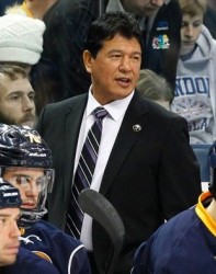 Ted Nolan ( Garden River First Nation) behind the NHL Sabres bench