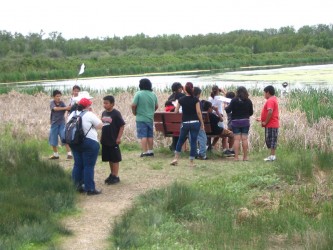 Grade 5 and 6 students from the Chief Poundmaker school experienced hands-on out