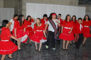 Members of the Kikino Northern Lights Juniors danced recently in Edmonton to hel