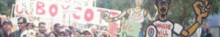 Housing protest banner